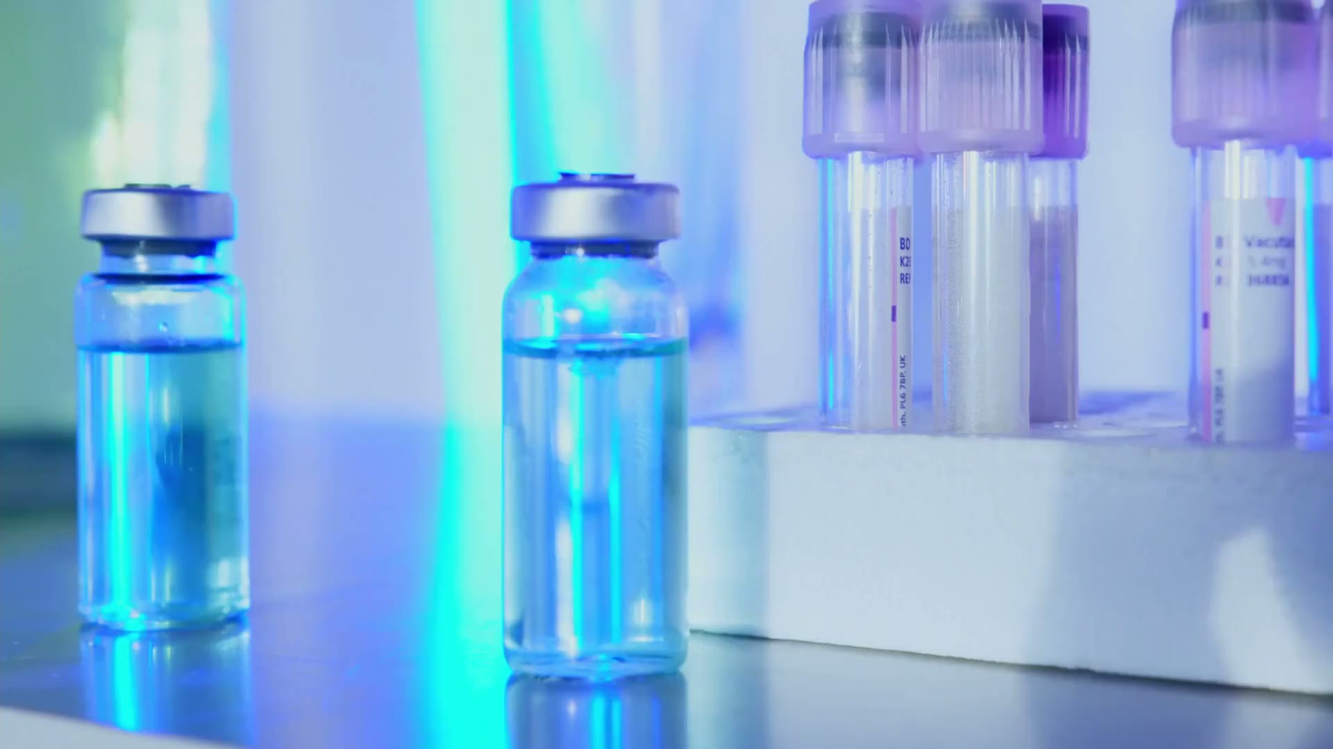 Finished injectable vials before packing
