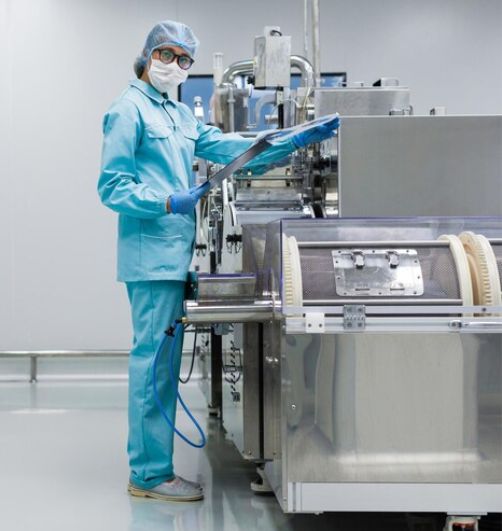 Production in a cleanroom at Norchem Healthcare