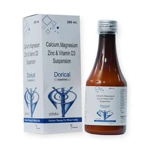 Dorical, Calcium Carbonate 625mg + Magnesium 180MG + Zinc 14MG & Vitamin D3 200 i.u.SYRUP(DRUG)