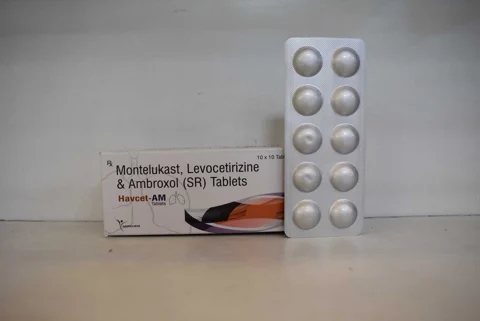 Havcet-AM, Levocetirizine 5mg + Montelukast 10mg + Ambroxol Hydrochloride 75mg Sustained Release Tablets