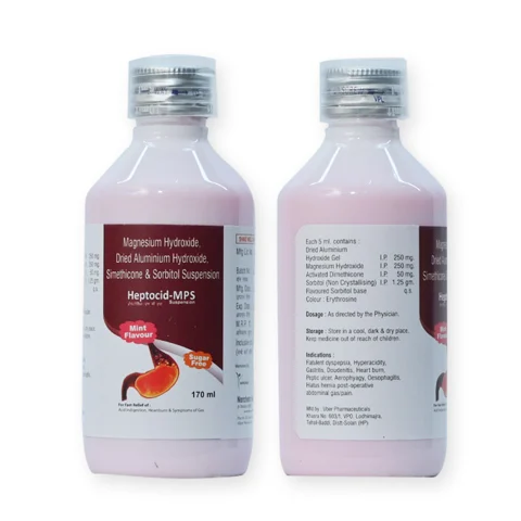 HEPTOCID -MPS, Aluminum Hydroxide 250mg + Magnesium Hydroxide 250 mg + Semethicone 50mg Suspension