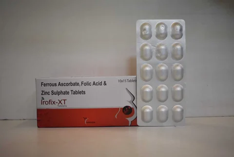 Irofix-XT TABLET, Ferrous Ascorbate 100mg + Folic Acid 1.5mg+ Zinc 22.5mg Tablet