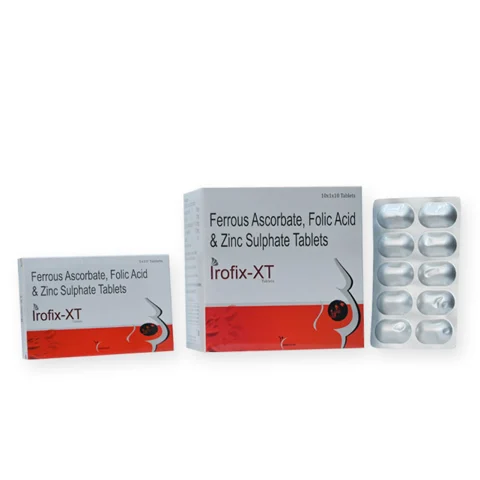 Irofix XT, Ferrous Ascorbate 100mg + Folic Acid 1.5mg+ Zinc 22.5mg Tablet