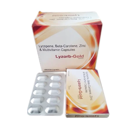 LYZORB GOLD, Lycopene 10% 2500mcg + Beta Carotene 20% 10mg + VIT. A 2500 IU + Vitamin E 10 IU + Vitamin C 50MG + Zinc 61.8mg capsule(FOOD)