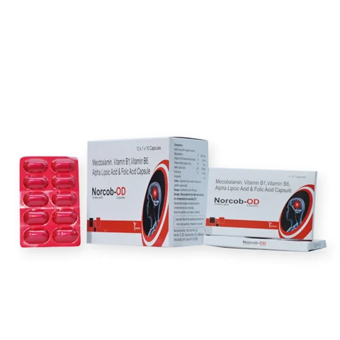 Norcob-OD, Mecobalamin 1500mcg + Alpha Lipoic Acid 100mg + Pyridoxine 3mg + Folic Acid 1.5mg (HARDGEL Capsule In Drug Formulatiuon)