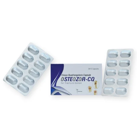 Osteozor-CQ-10, Cissus Quadrangularis 500mg (Hard Gelatin Capsules) Ayurvedic