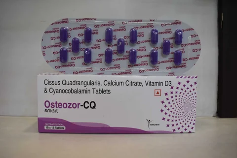 Osteozor-CQ Smart, Cissus Quadrangularis 500mg + Calcium Citrate 500mg+ Vitamin D3 400 IU+Cyanocobalamin 2.2mcg Tablet