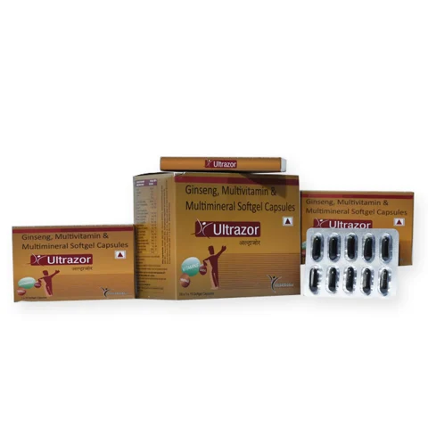 Ultrazor-10, Ginseng 42.5mg + Multivitamins + Multiminerals + Nutrients Softgel