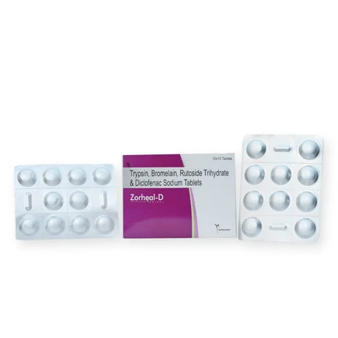 Zorheal-D, Trypsin 48mg + Bromelain 90mg + Rutoside 100mg + Diclofenac 50mg Tablet