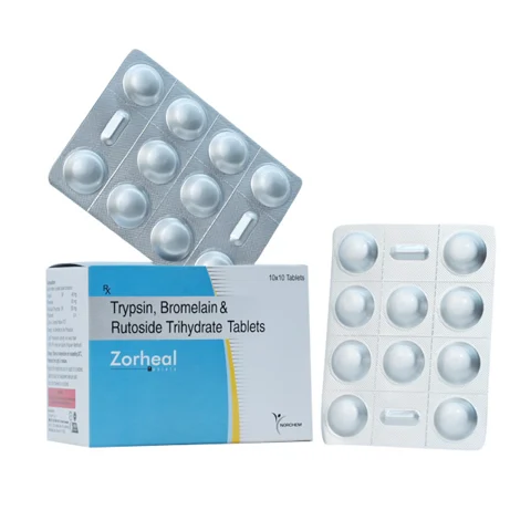 Zorheal, Trypsin 48mg + Bromelain 90mg + Rutoside 100mg Tablet
