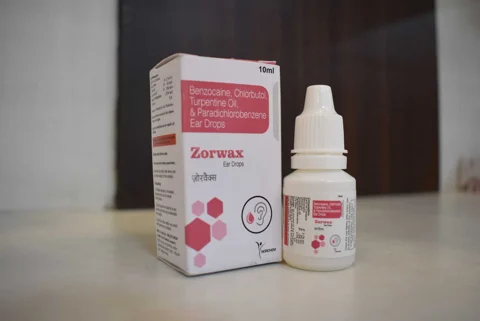 Zorwax, Benzocaine 2.7 % + chlorbutol 5% + Turpentine oil 15% + Para Dichlorobenzene 2% Ear Drop