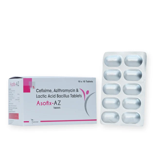Asofix-AZ, Cefixime 200mg + Azithromycin 250MG + Lactic Acid Bacillus Tablet