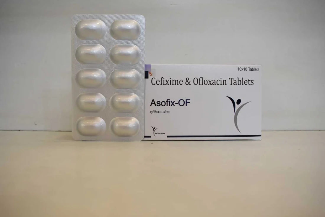 Asofix-OF, Cefixime 200mg + Ofloxacin 200mg Tablet, manufactured by Norchem Healthcare