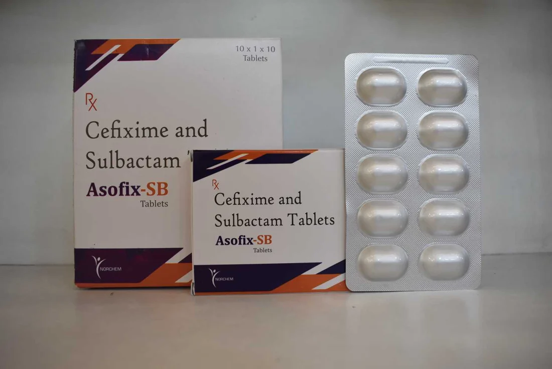 Asofix-SB, Cefixime 200mg + Sulbactam 150mg Tablet, manufactured by Norchem Healthcare