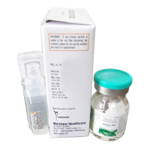Asozid-T 1.125, Ceftazidime 1000 + Tazobactam 125 Injection, manufactured by Norchem Healthcare