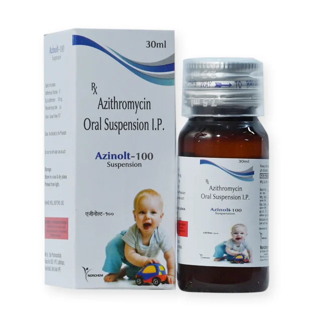 Azinolt-100, Azithromycin 100mg/5ml Suspension With Monocarton (UNDER DPCO), manufactured by Norchem Healthcare
