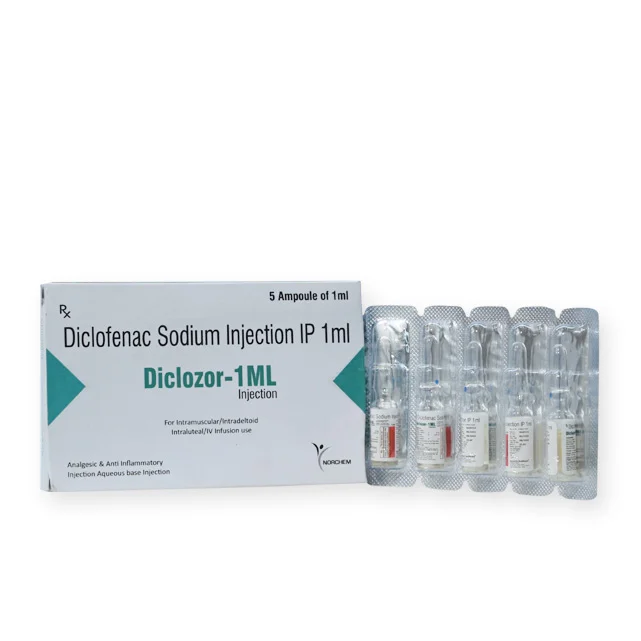Diclozor-1ml, Diclofenac Sodium 75mg Injection (TRAY Packing), manufactured by Norchem Healthcare