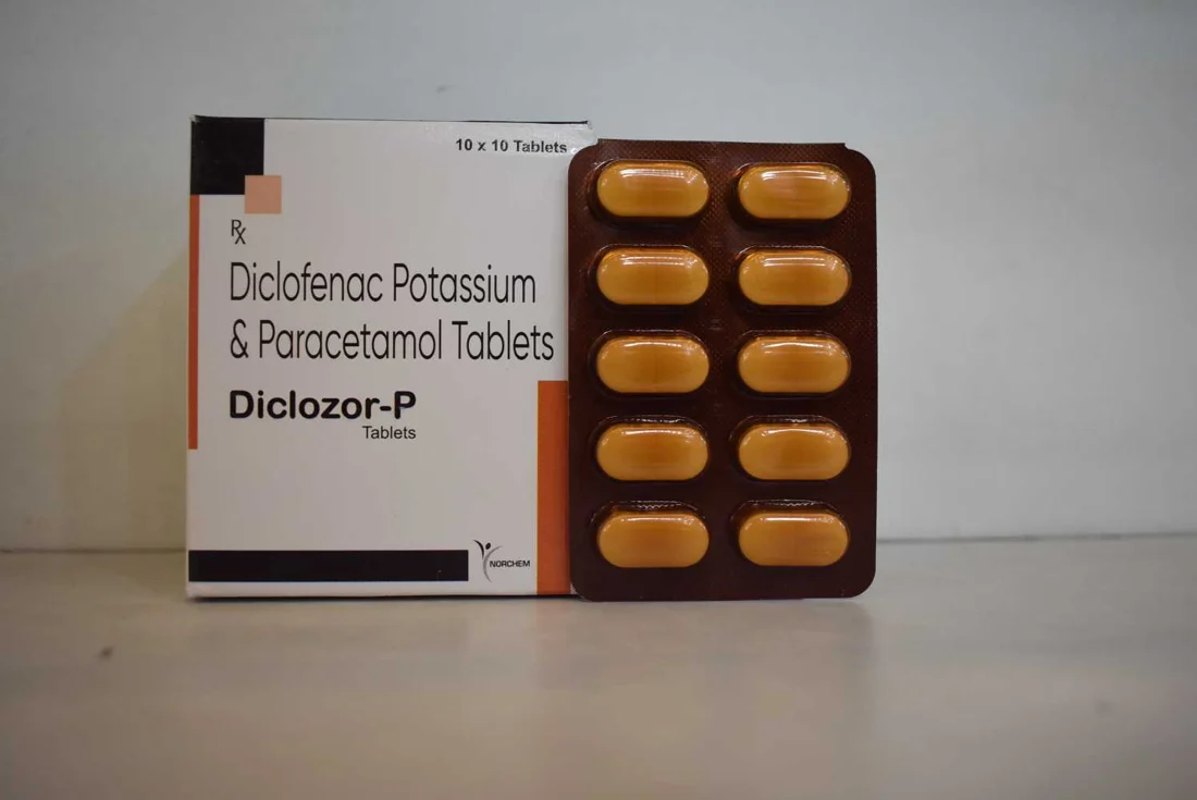 Diclozor-P, Diclofenac Potassium 50mg + Paracetamol 325mg Tablet