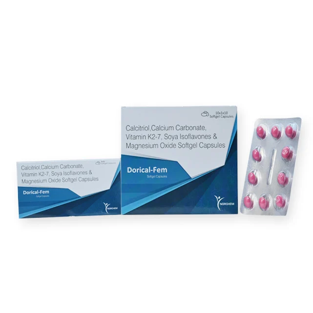 DORICAL-FEM, Calcitriolip 0.25mcg+Calcium Carbonate 500mg+Soya Isoflavones 40%+Vitamin K2-7 IP