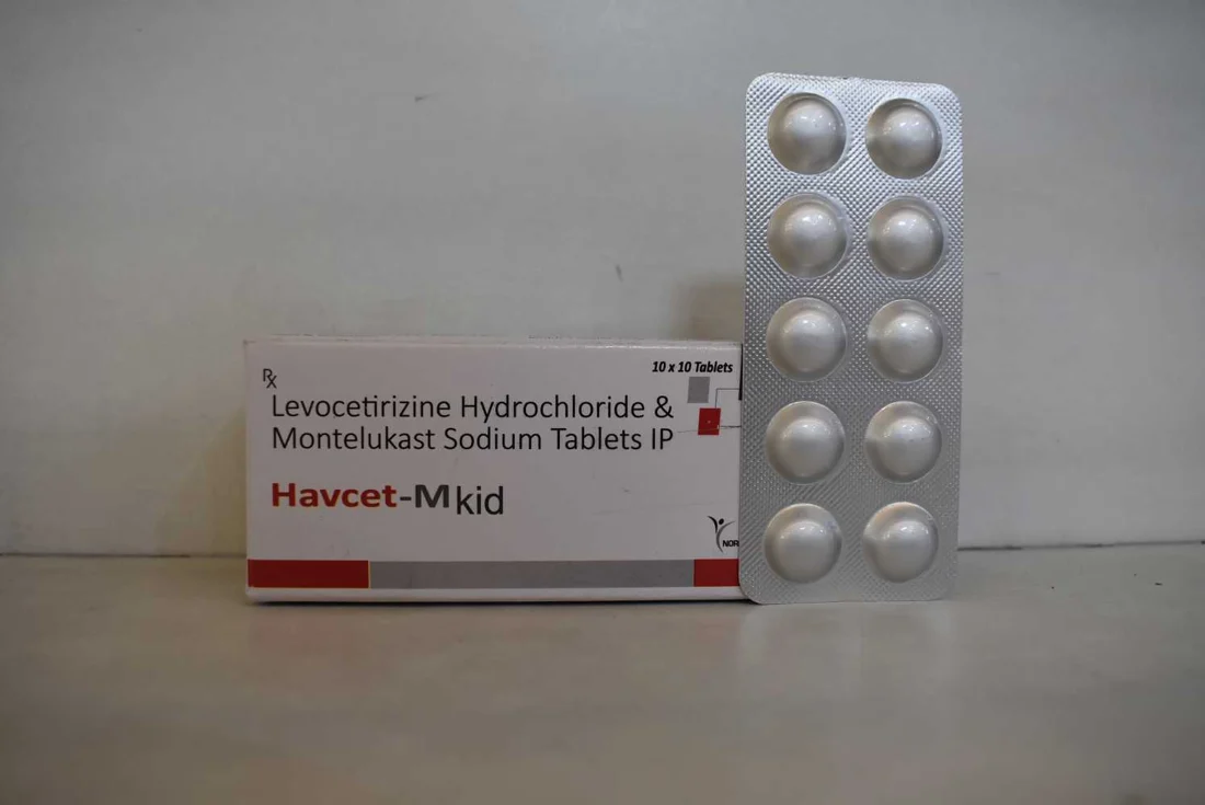 Havcet-M-Kid, Montelukast Sodium 4mg + Levocetirizine HCI2.5 mg Tablet, manufactured by Norchem Healthcare