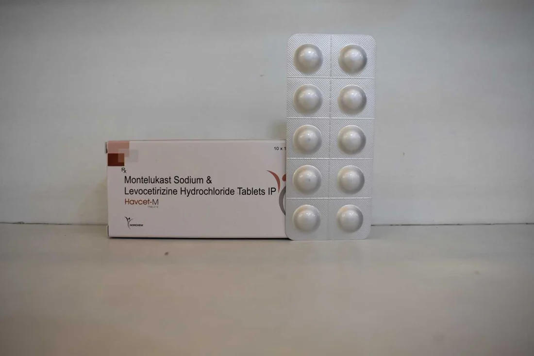 Havcet-M Tab, Montelukast Sodium 10mg + Levocetirizine 5mg Tablet