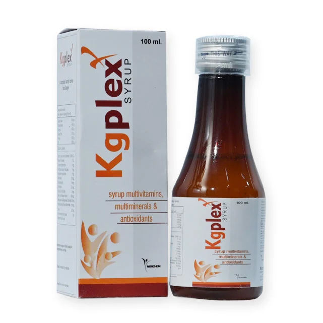 Kgplex-100, Multivitamins + Multiminerals + Antioxidant Syrup (with monocarton), manufactured by Norchem Healthcare