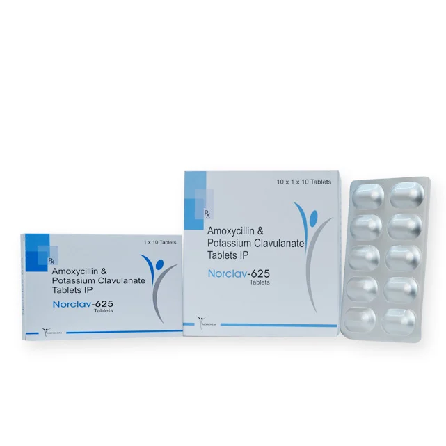 Norclav-625, Amoxicillin 500mg + Potassium Clavulanate 125mg Tablet (UNDER DPCO), manufactured by Norchem Healthcare