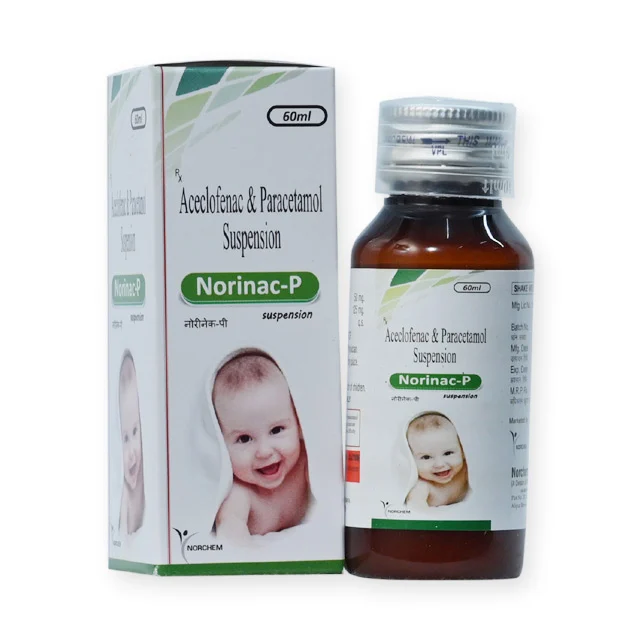Norinac-P, Aceclofenac 50mg + Paracetamol 125 mg Syrup (with monocarton), manufactured by Norchem Healthcare