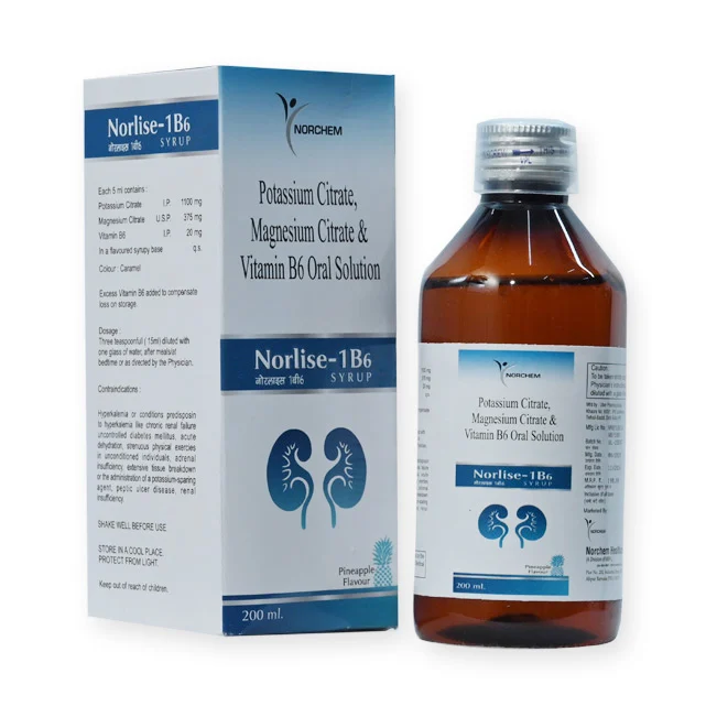 NORLISE-1B6, Potassium Citrate 1100MG + Magnesium Citrate 375mg+ Vitamin B6 20 mg ORAL Solution
