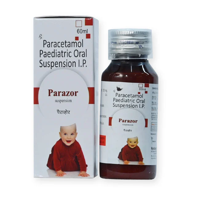 Parazor 60ml, Paracetamol 250mg Suspension (with monocarton), manufactured by Norchem Healthcare