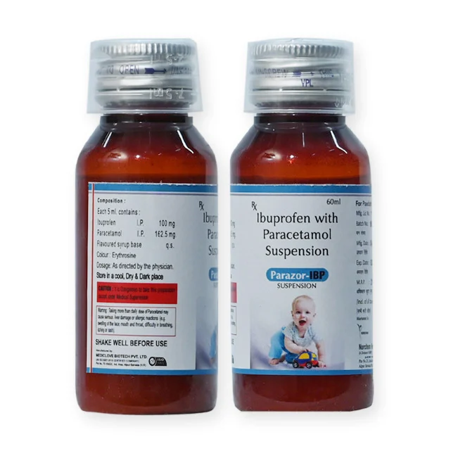 PARAZOR-IBP, Ibuprofen 100 mg with Paracetamol 162.5 mg SusPension (UNDER DPCO), manufactured by Norchem Healthcare