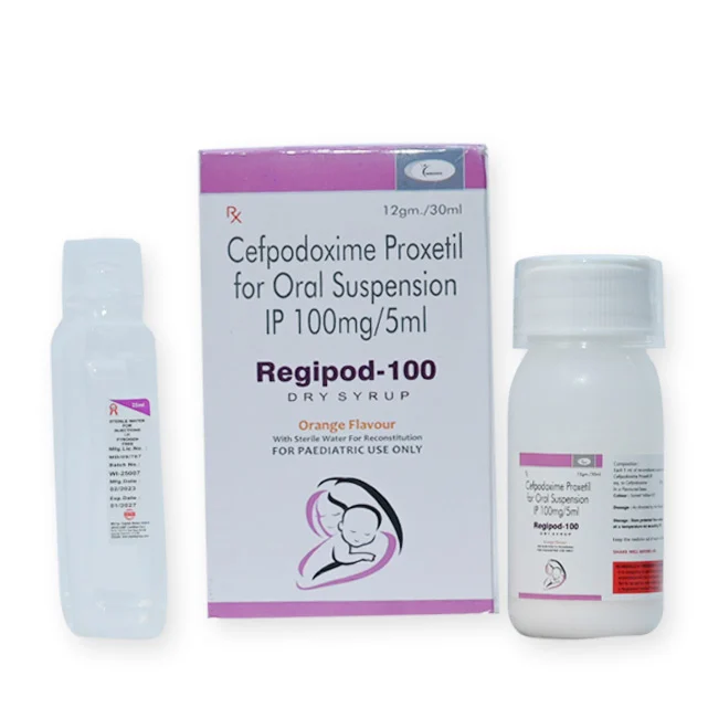 Regipod-100, Cefpodoxime 100mg/5ml Dry Syrup With Water & Monocarton, manufactured by Norchem Healthcare