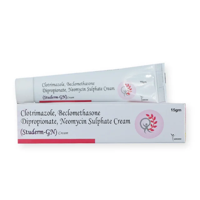 Studerm-GN, Beclomethasone Dipropionate+Neomycin Sulphate+Clotrimazole Cream, manufactured by Norchem Healthcare