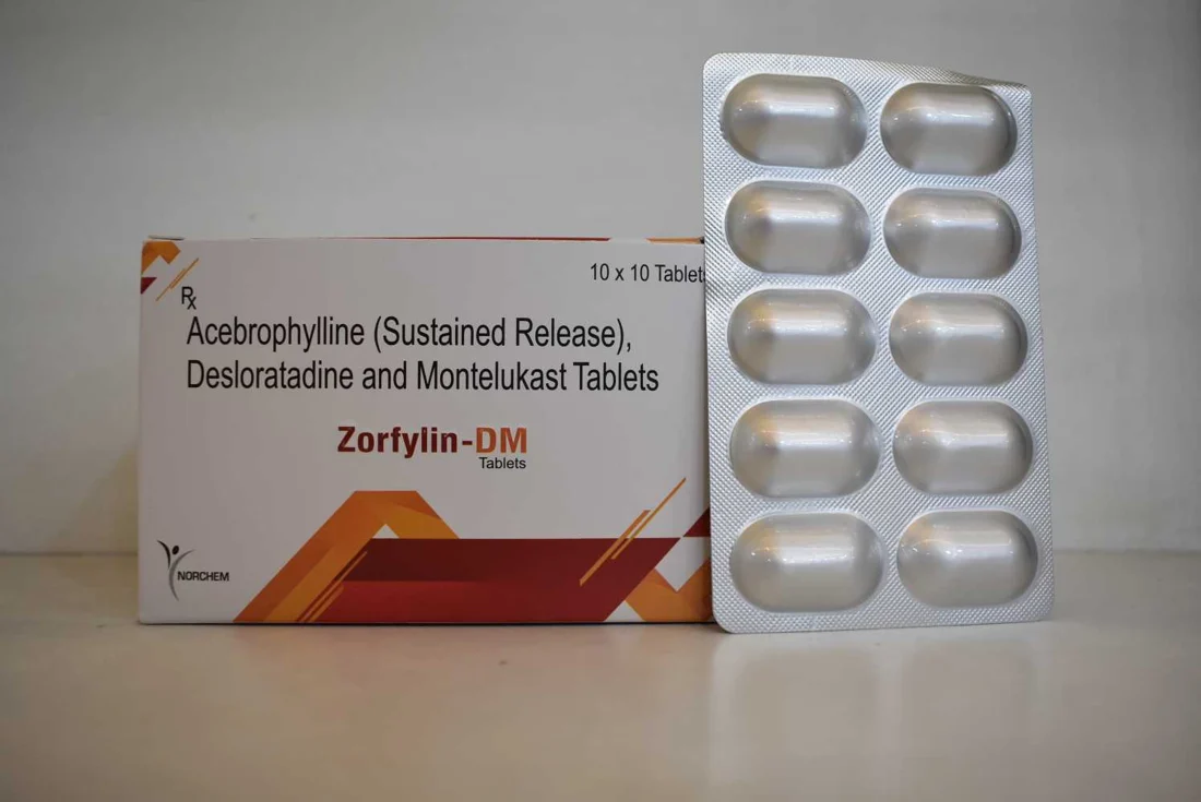 Zorfylin-DM, Acebrophyllin 200mg (SR)+ Desloratadine 5mg +Montelukast 10mgTablet