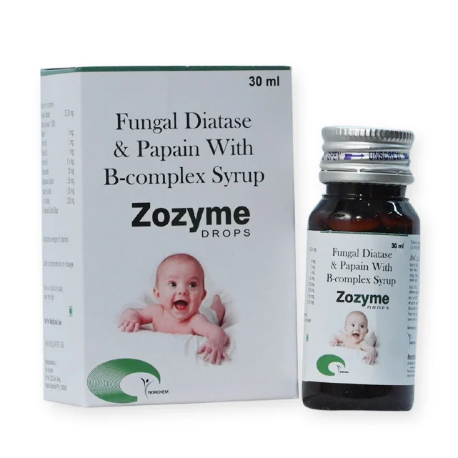 Zozyme-30ml, Fungal Diastase + Papain+B Complex Drops with monocarton, manufactured by Norchem Healthcare
